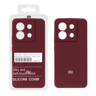 قاب سیلیکونی پاک کنی اورجینال درجه یک ضد لکه Xiaomi Redmi Note 13 Pro 5G / Poco X6 5G - زرشکی (پک دار)