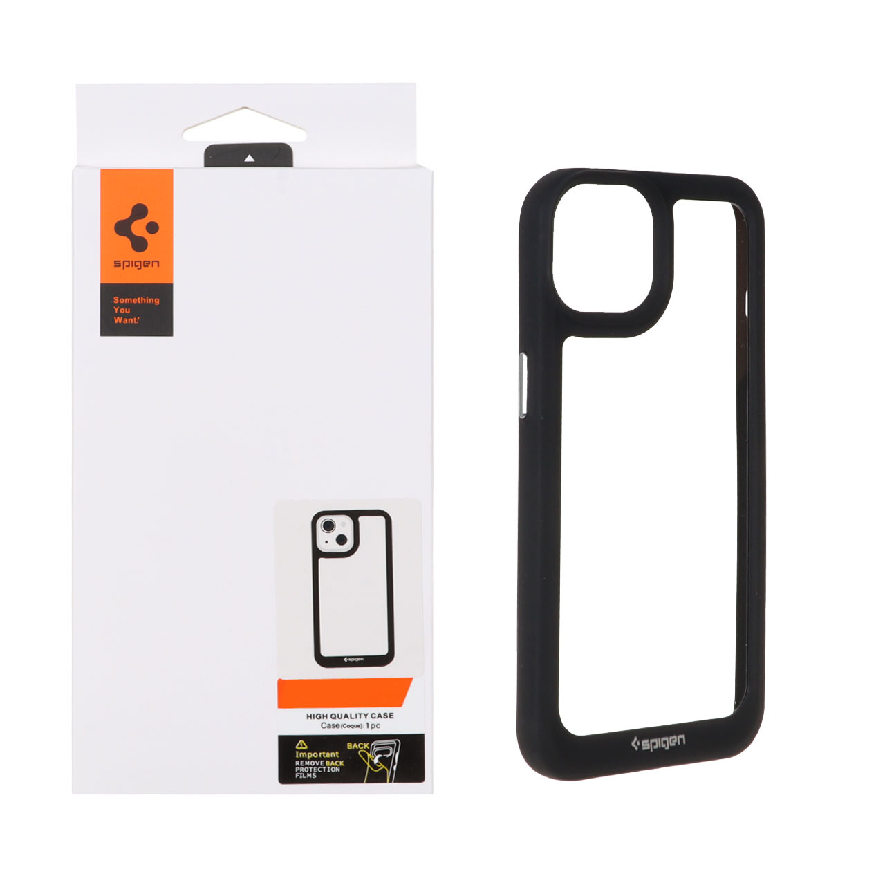 قاب گوشی اورجینال Spigen مدل iPhone 13 / iPhone 14 - شفاف مشکی