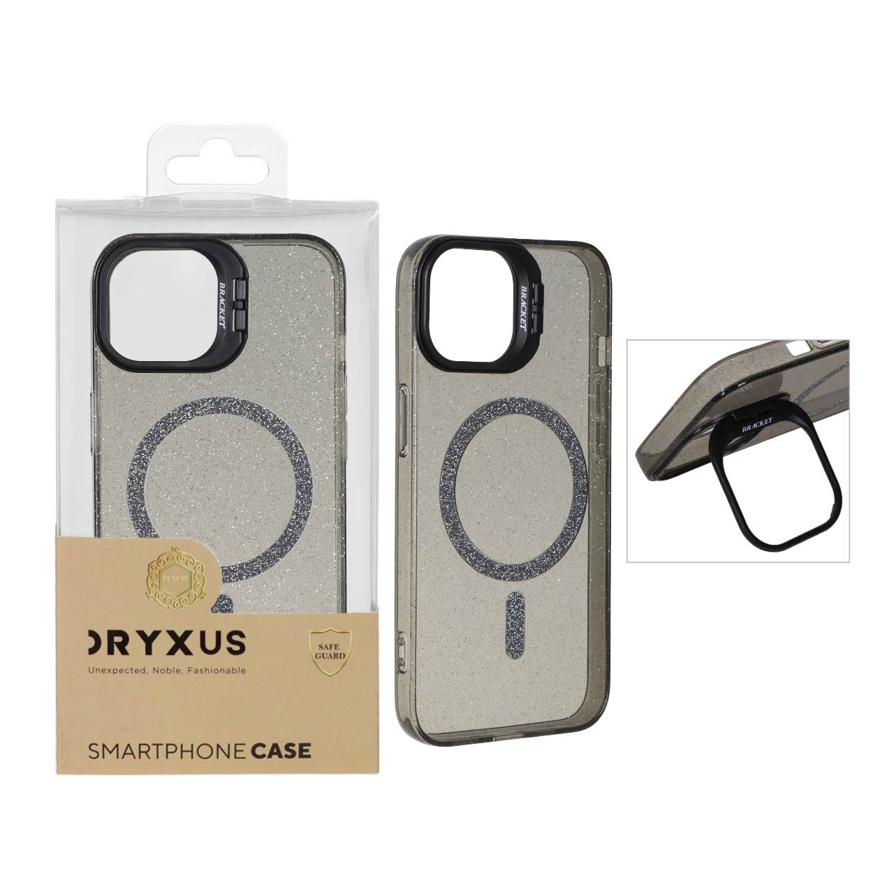 قاب گوشی اورجینال اکلیلی لنز استندشو iPhone 13 / iPhone 14 - مشکی