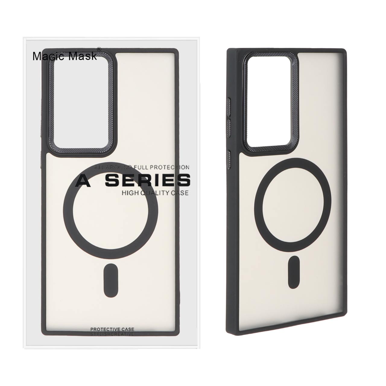 قاب گوشی اورجینال مات لنز کربن Magsafe مدل Samsung S22 Ultra - مشکی