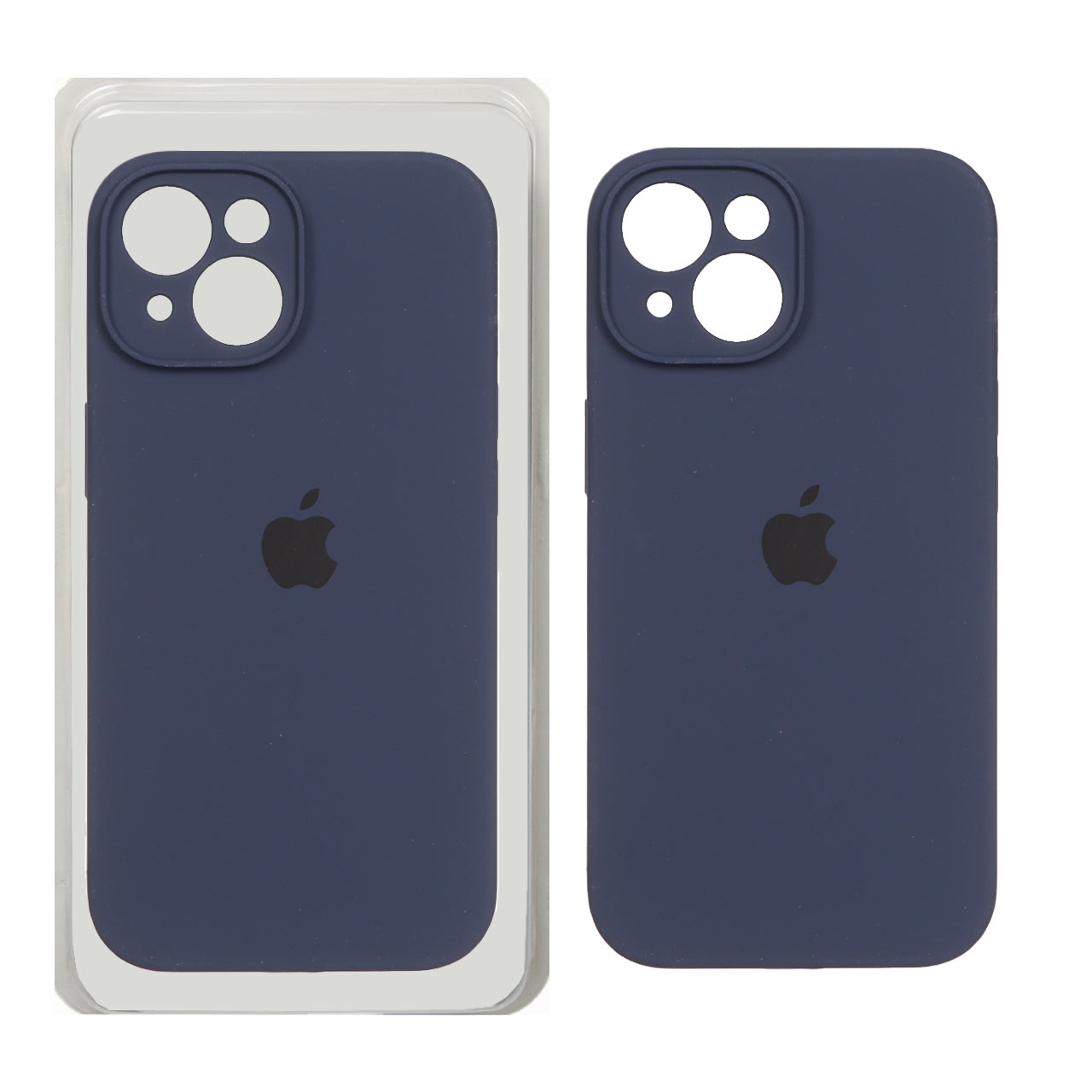 قاب گوشی سیلیکونی پاک کنی اورجینال ضدلکه iPhone 15 - سرمه ای تیره