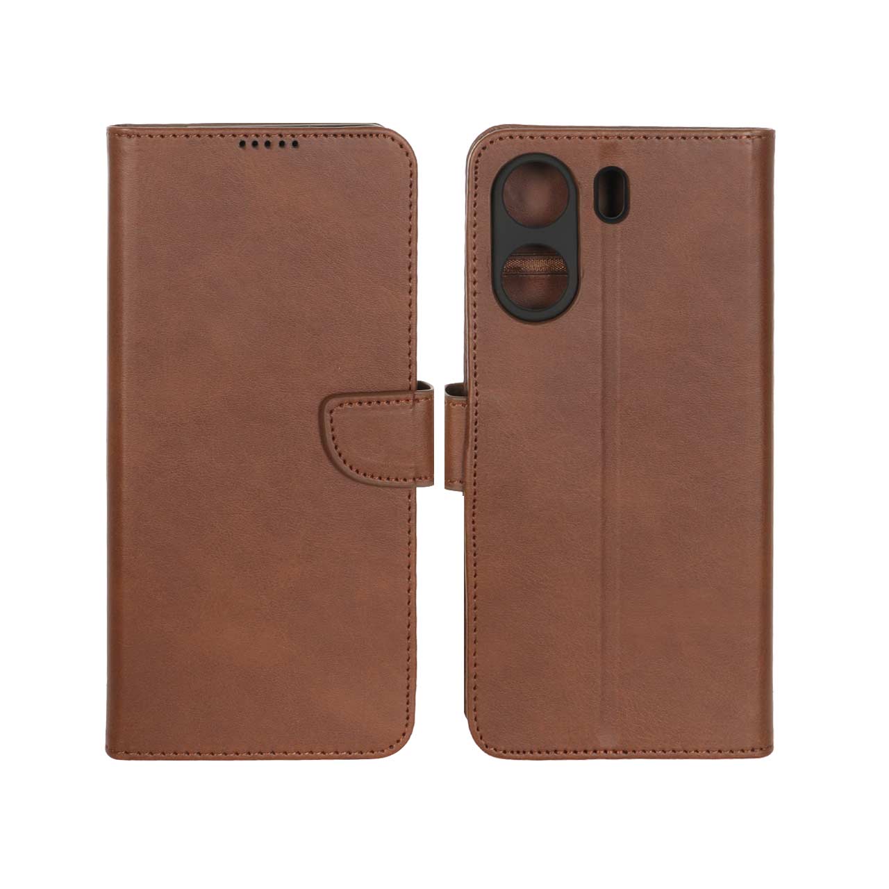 کیف موبایل مگنتی redmi 13c/ poco c65 قهوه ای