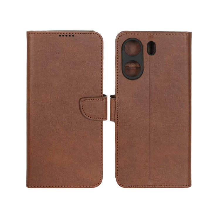 کیف موبایل مگنتی redmi 13c/ poco c65 قهوه ای