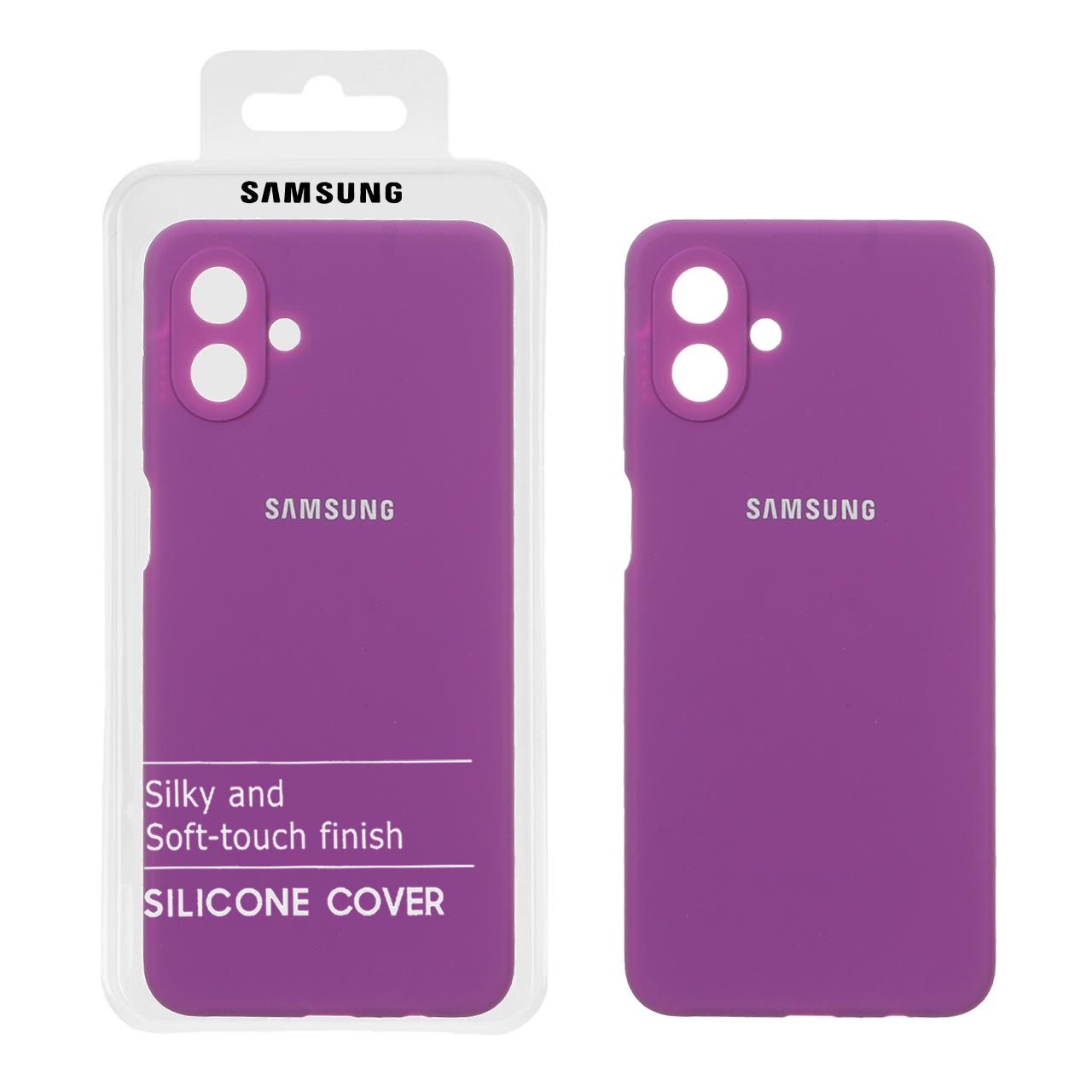 قاب گوشی سیلیکونی پاک کنی اورجینال Samsung A07 - ارغوانی