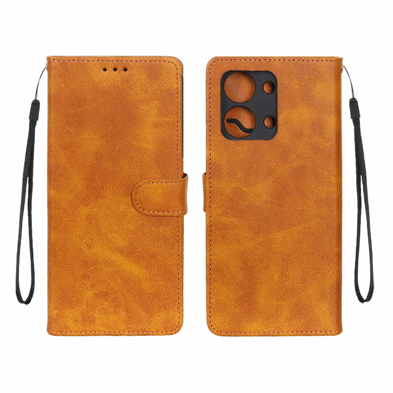 کیف موبایل مگنتی redmi 15c/ poco c85 عسلی