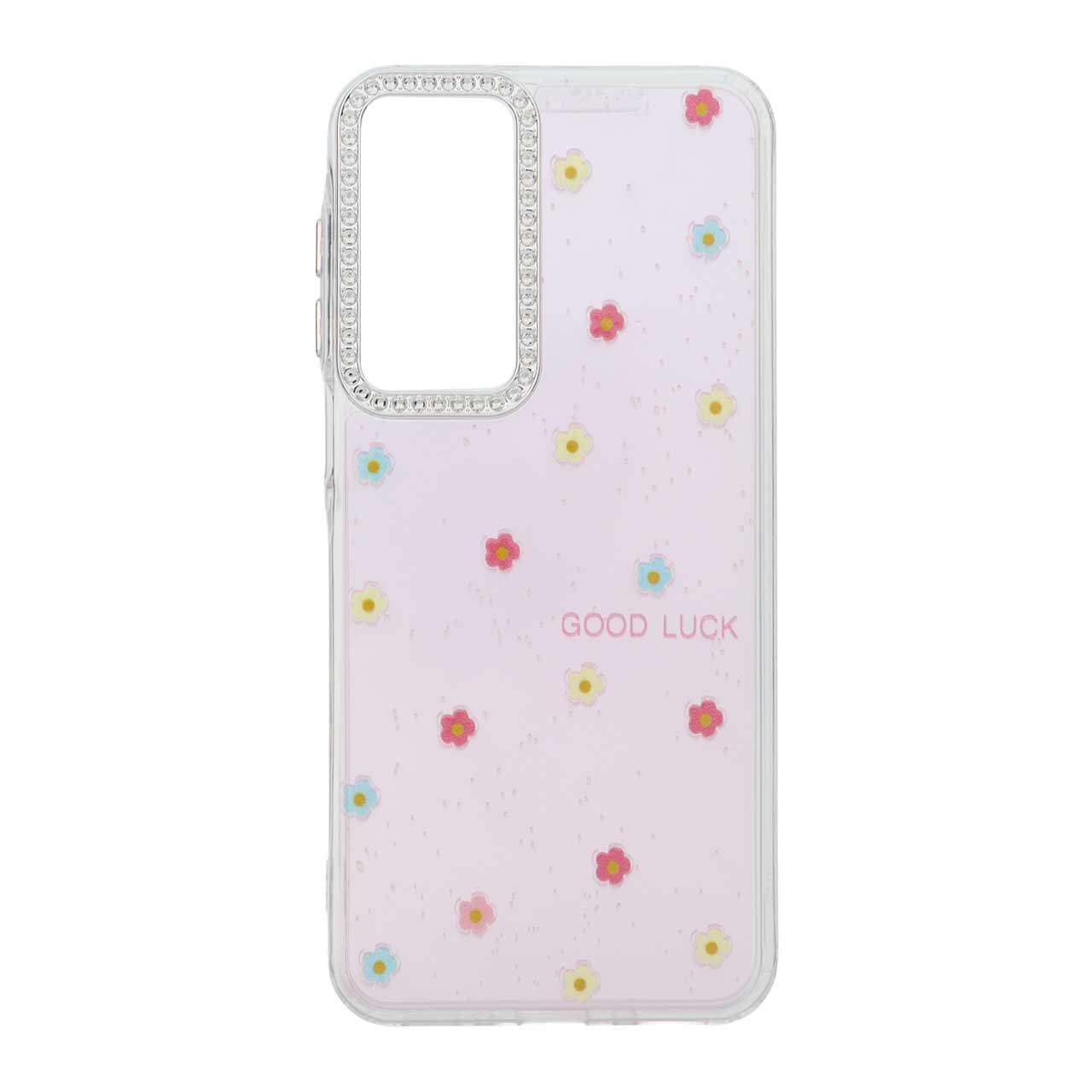 قاب شفاف ژله ای Flower محافظ لنز کروم Samsung Galaxy A16 - صورتی روشن