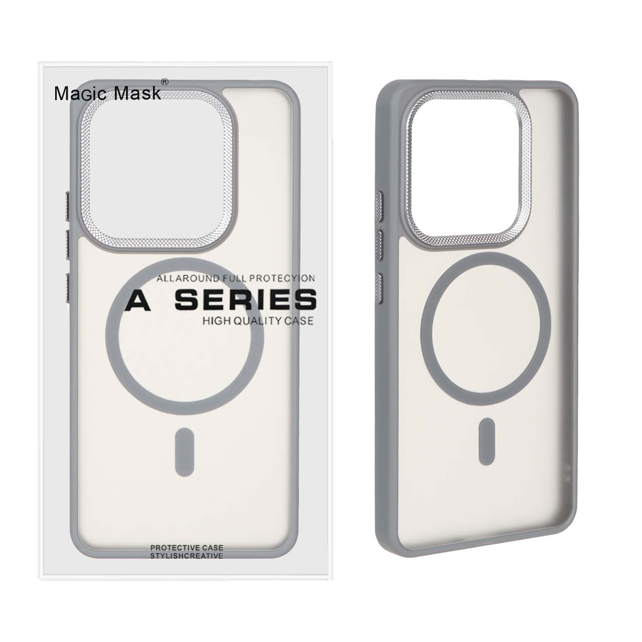 قاب اورجینال مات لنز کربن Magsafe مدل Xiaomi Redmi Note 14 4G - خاکستری