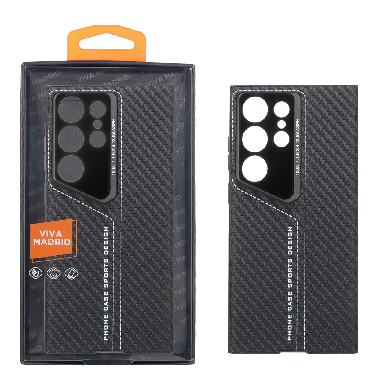 قاب اورجینال Sports Design Viva Madrid طرح کربن Samsung Galaxy S24 Ultra - مشکی