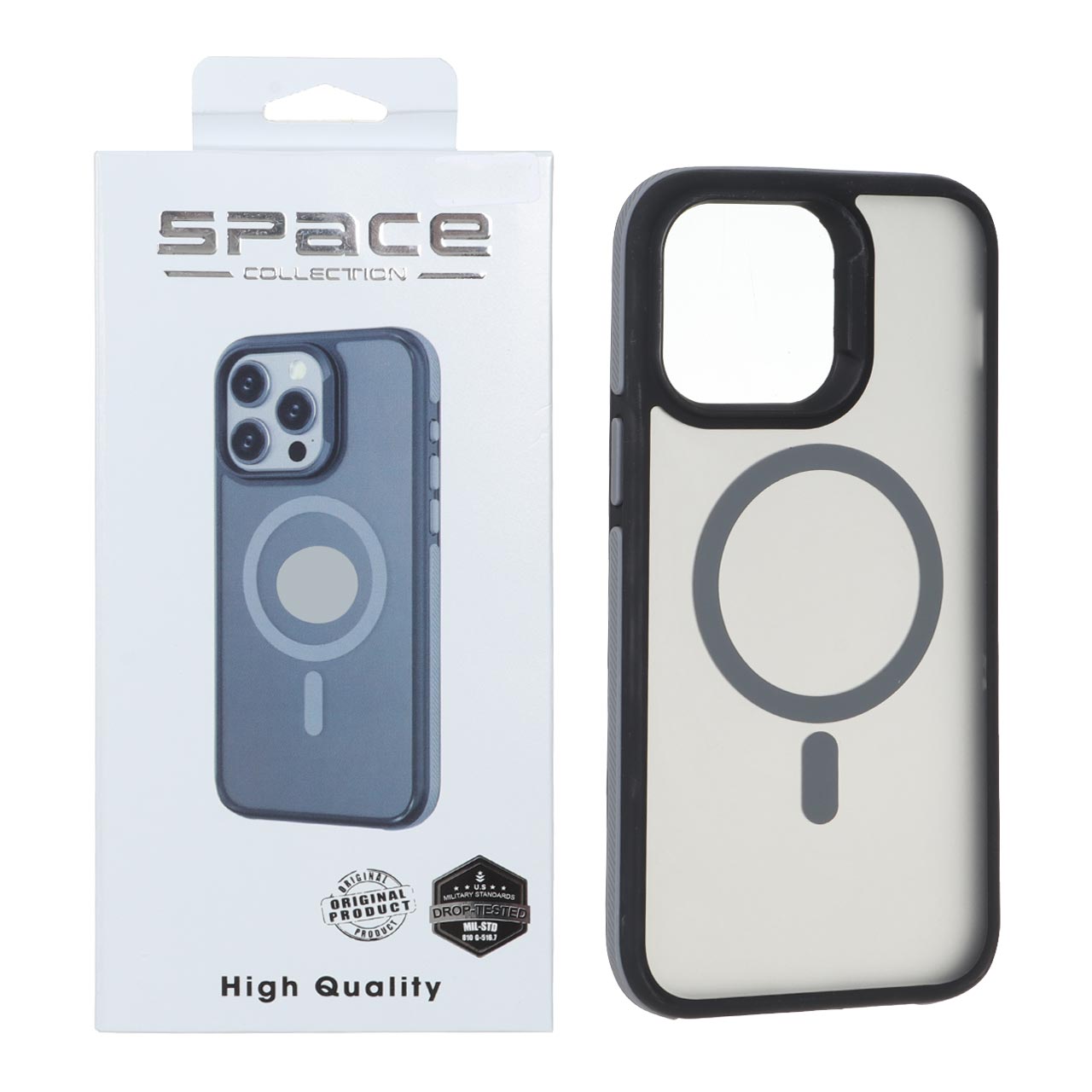 قاب Space مات Magsafe دور هاشور Apple iPhone 14 Pro Max - خاکستری