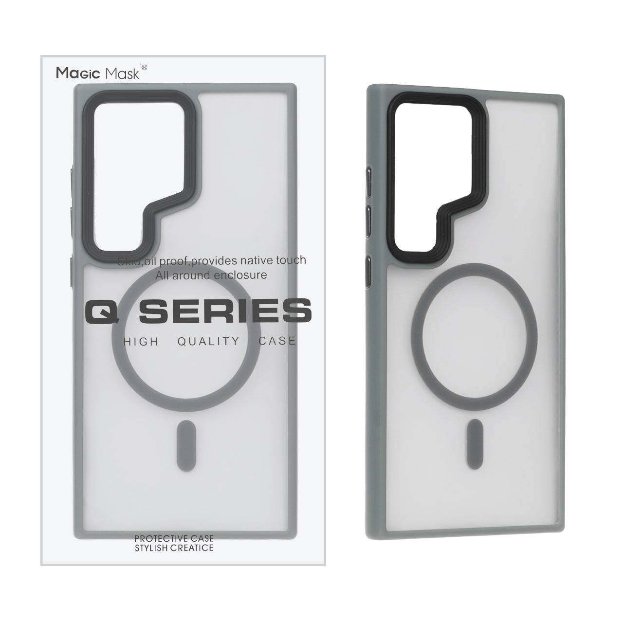 قاب اورجینال Magic Mask مات Magsafe مدل Samsung Galaxy S24 Ultra - خاکستری