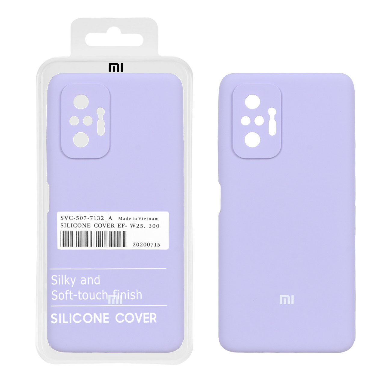 قاب سیلیکونی پاک کنی اورجینال Xiaomi Redmi Note 10 Pro 4G / Redmi Note 10 Pro Max - یاسی (پک دار)