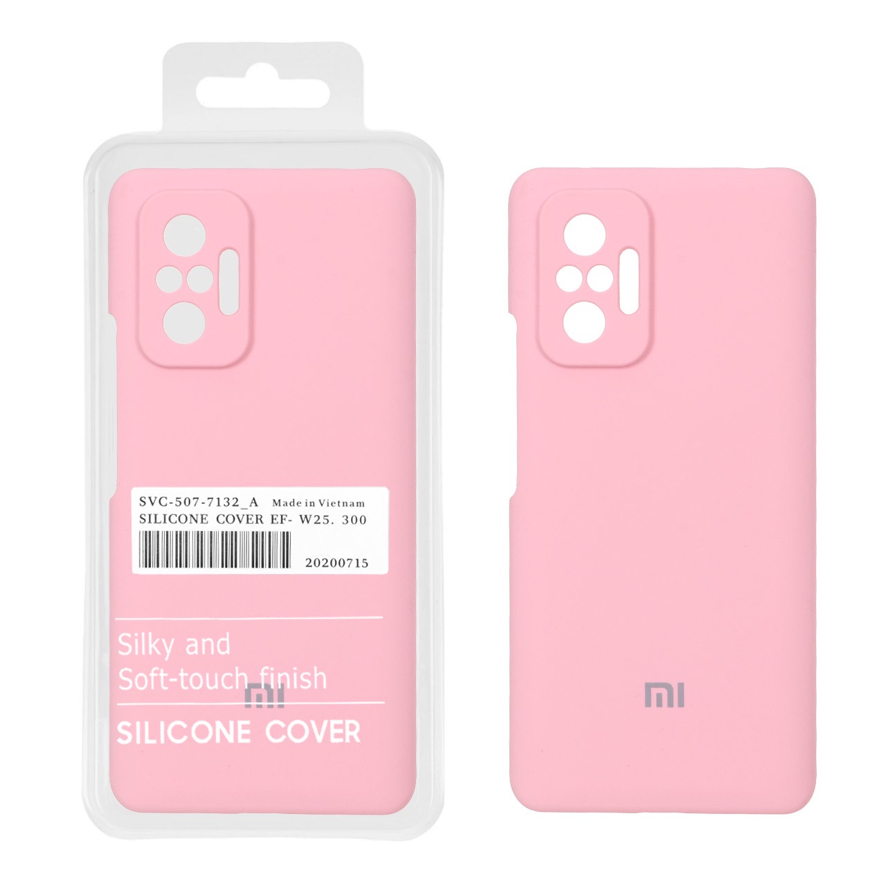 قاب سیلیکونی پاک کنی اورجینال Xiaomi Redmi Note 10 Pro 4G / Redmi Note 10 Pro Max - صورتی (پک دار)