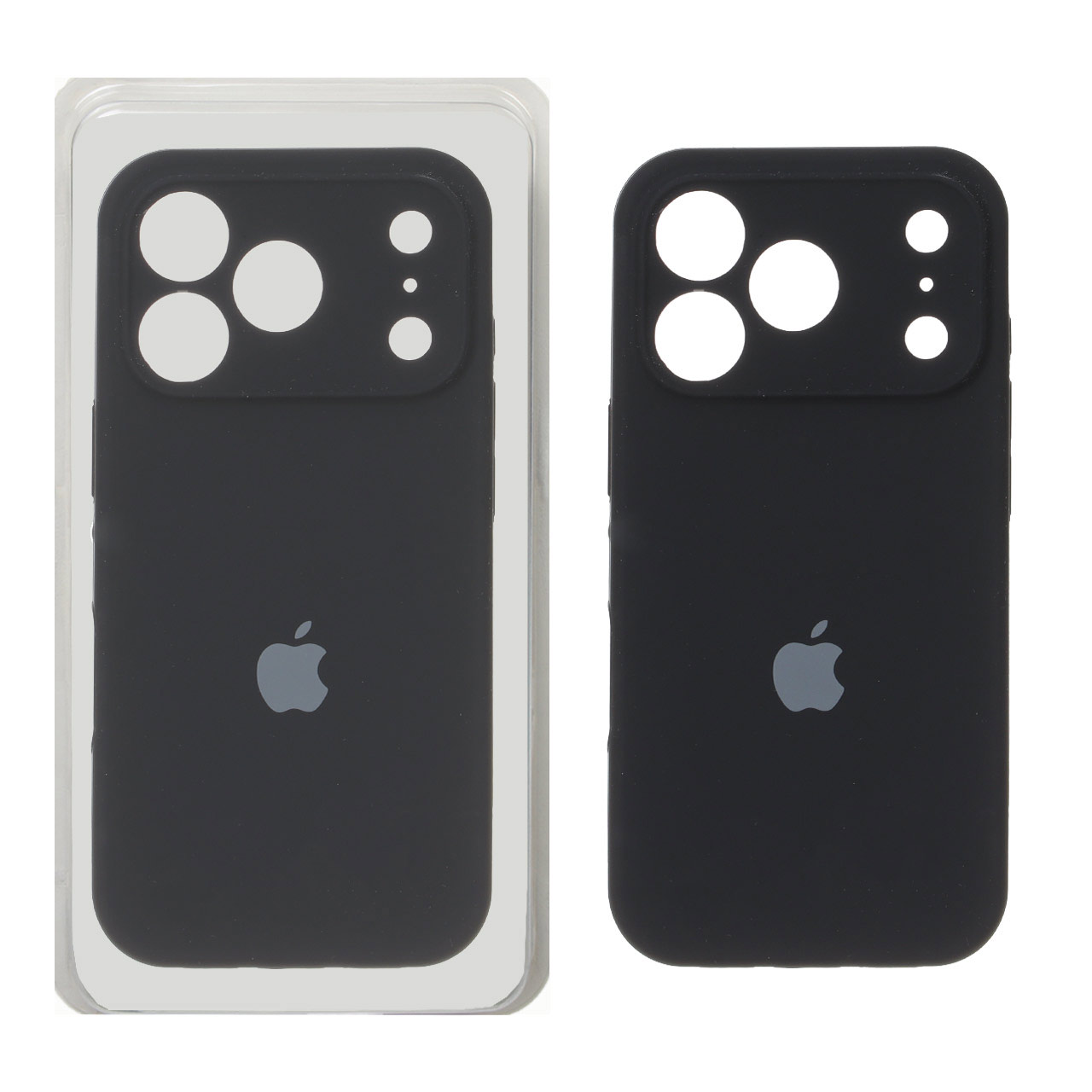 قاب سیلیکونی پاک کنی محافظ لنزدار اورجینال Apple iPhone 17 Pro Max - مشکی