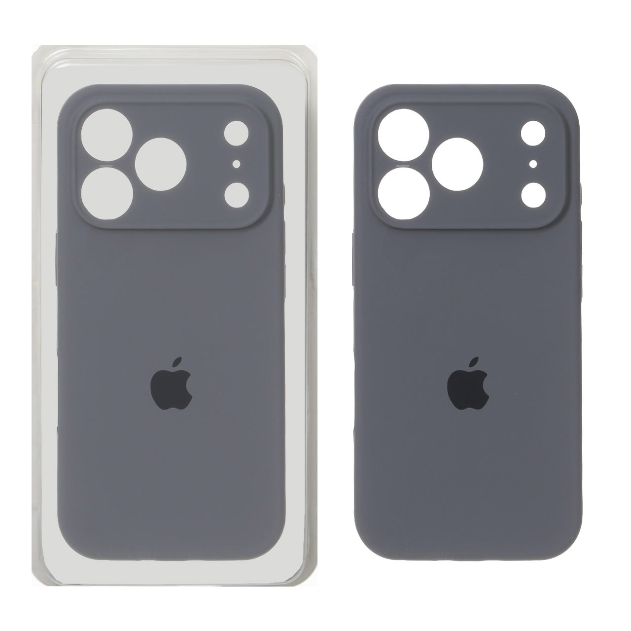 قاب سیلیکونی پاک کنی محافظ لنزدار اورجینال Apple iPhone 17 Pro - خاکستری
