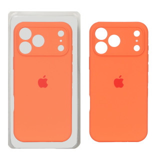 قاب سیلیکونی پاک کنی محافظ لنزدار اورجینال Apple iPhone 17 Pro - نارنجی