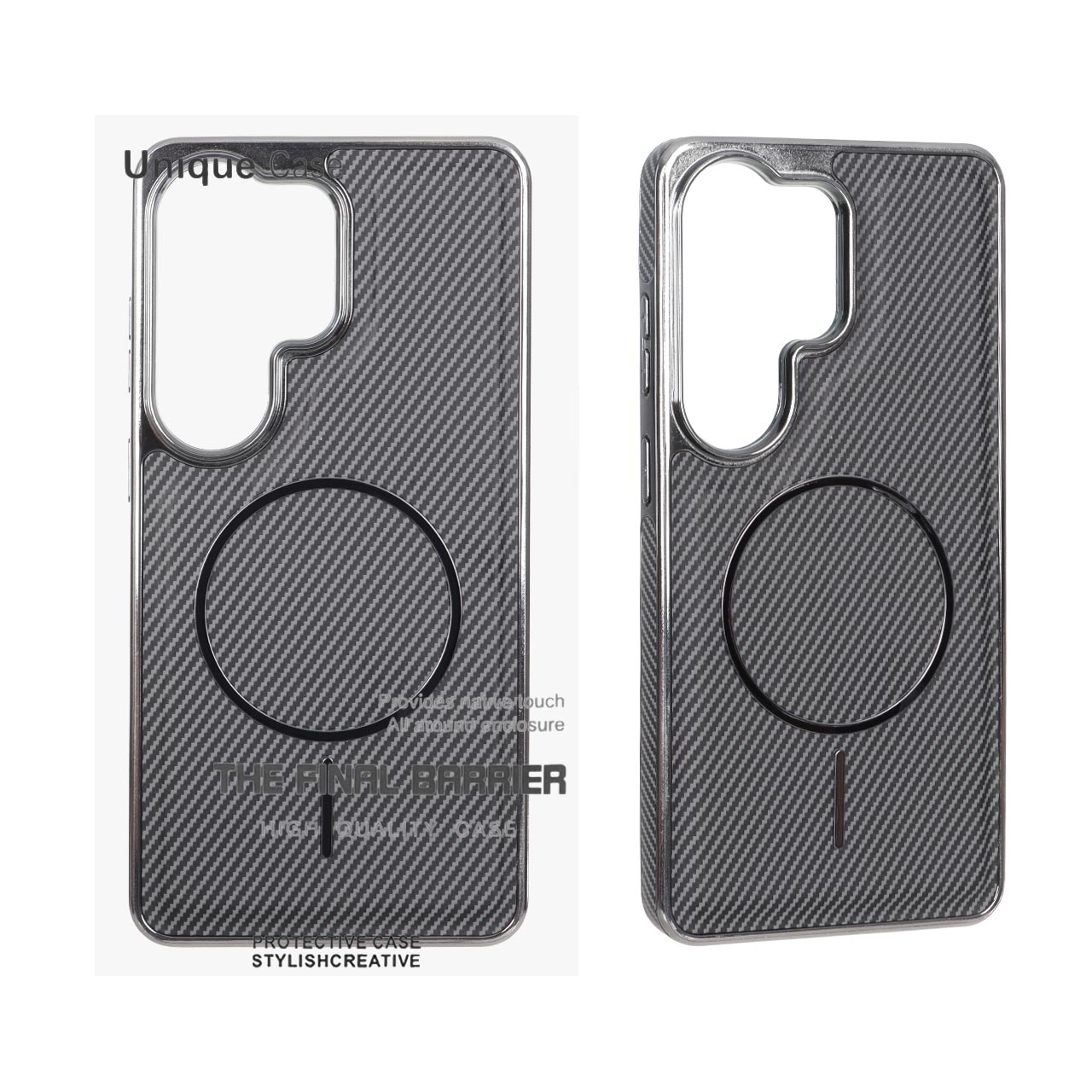 قاب اورجینال Unique Case هاشور مگنت فلزی Gunmetal مدل Samsung Galaxy S26 Ultra - طوسی (پک دار)