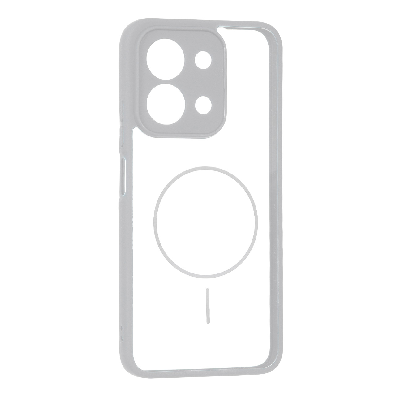 قاب پشت سخت شفاف محافظ لنزدار طرح مگ سیف دور رنگی Xiaomi Redmi 15C / Poco C85 - طوسی