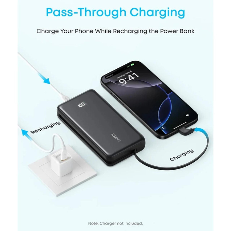 پاوربانک فست شارژ Anker 20000mAh مدل A110EH11 - مشکی